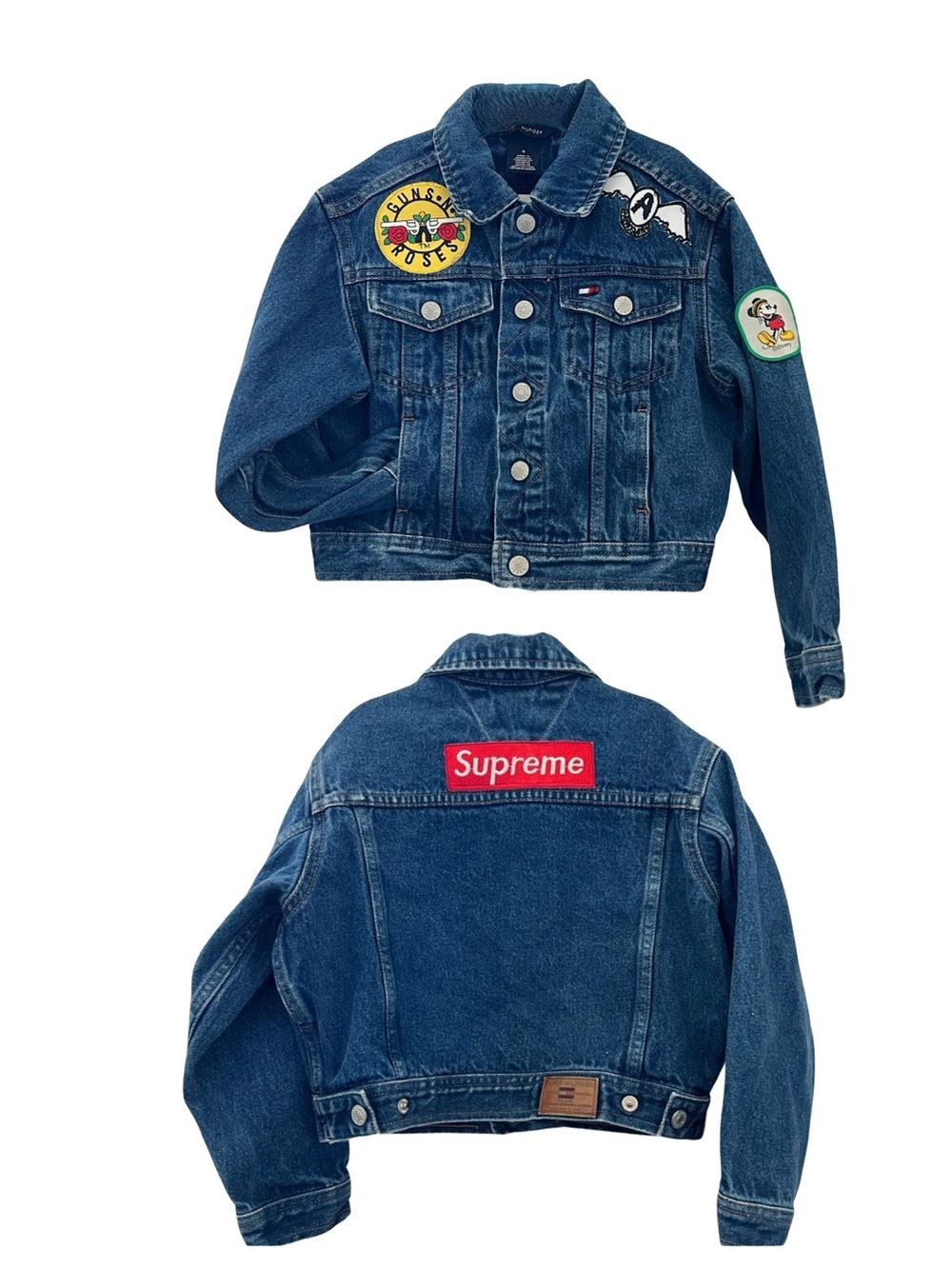 4T Upcycled patched Jean jacket